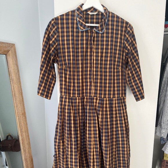 TOAST Unique Collar Dress with Pockets - USA womens 8 (UK12) - Picture 2 of 9